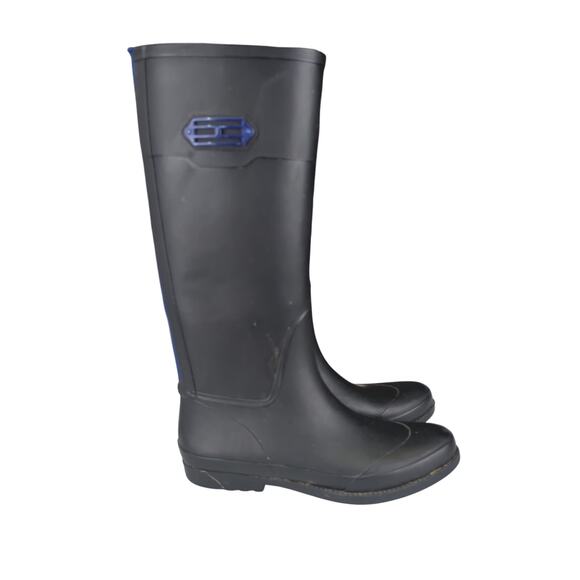 Tommy Hilfiger TW Coastal Rubber Rain Boots Waterproof Tall Women's 10 Black Zip - Picture 1 of 7